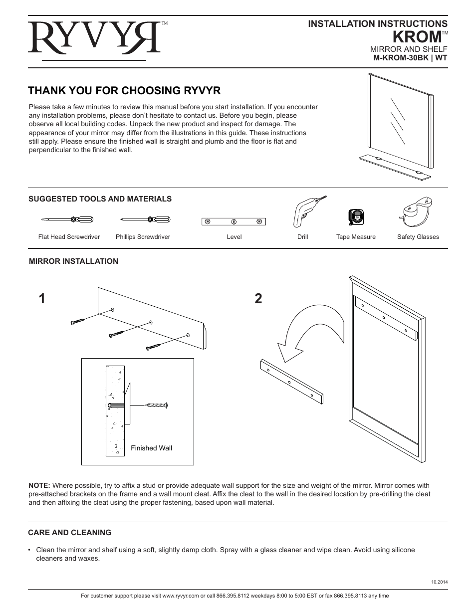 Ryvyr M-KROM-30WT User Manual | 2 pages