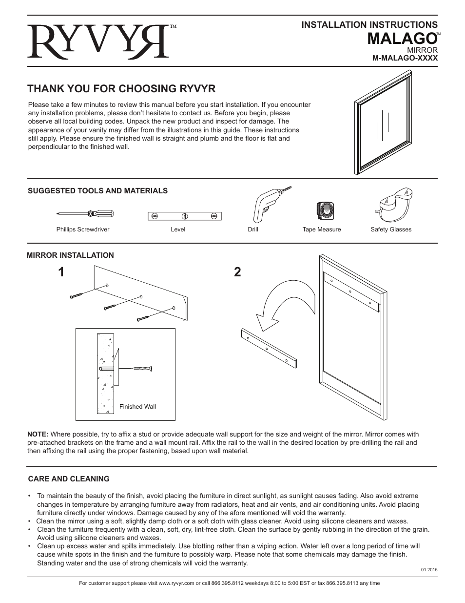 Ryvyr M-MALAGO-36DM User Manual | 1 page