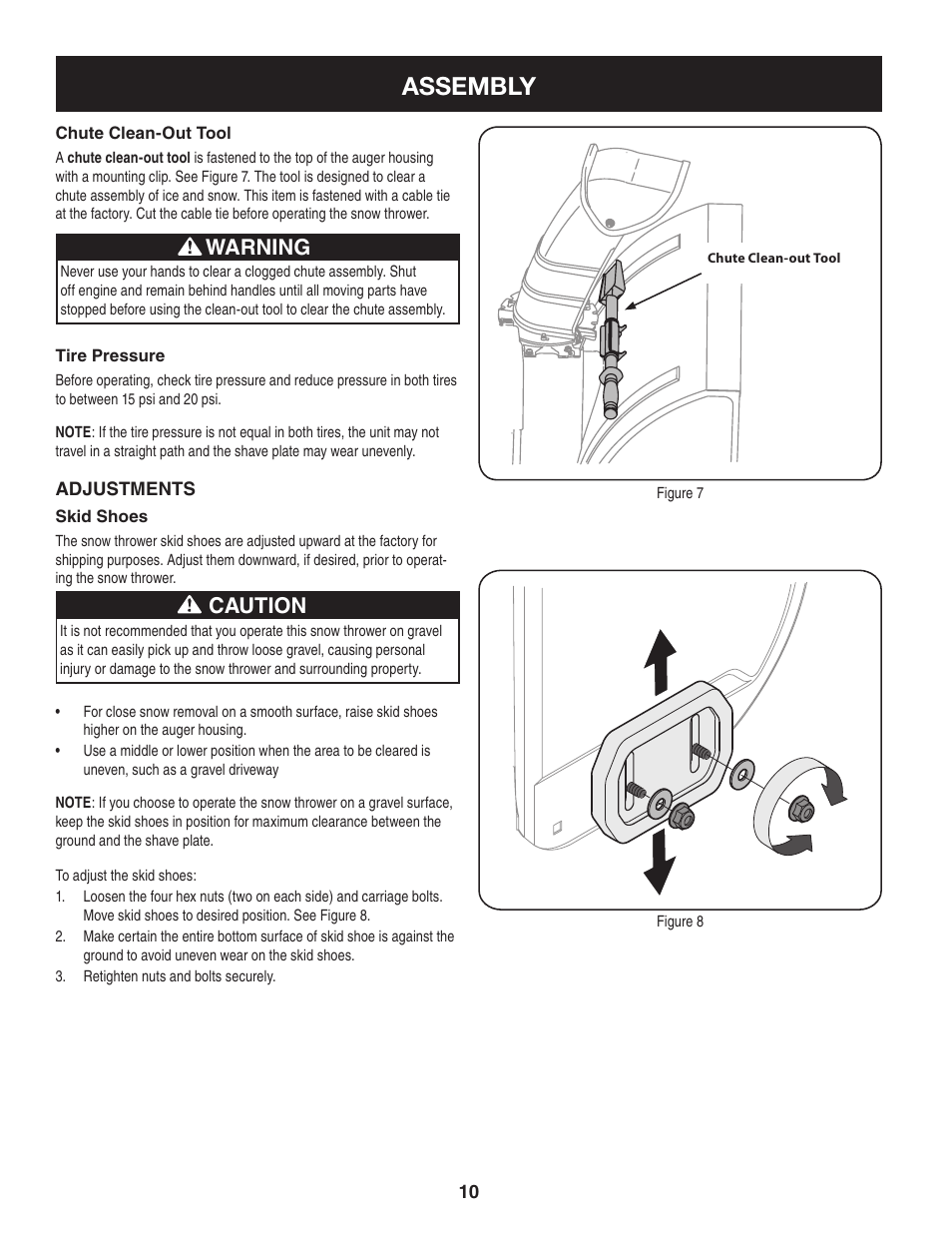 Assembly, Caution, Warning | Craftsman 247.8897 User Manual | Page 10 / 68