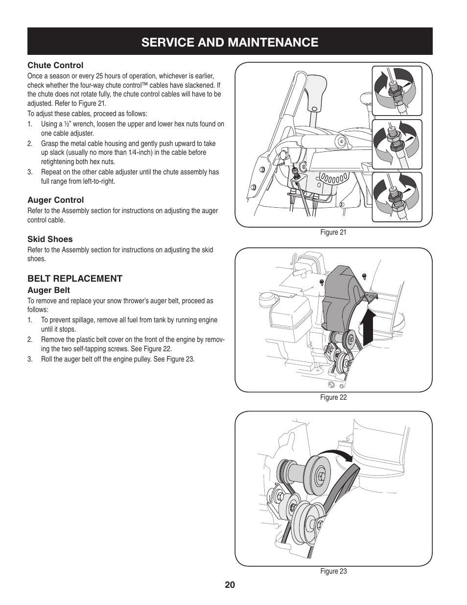 Service and maintenance | Craftsman 247.8897 User Manual | Page 20 / 68