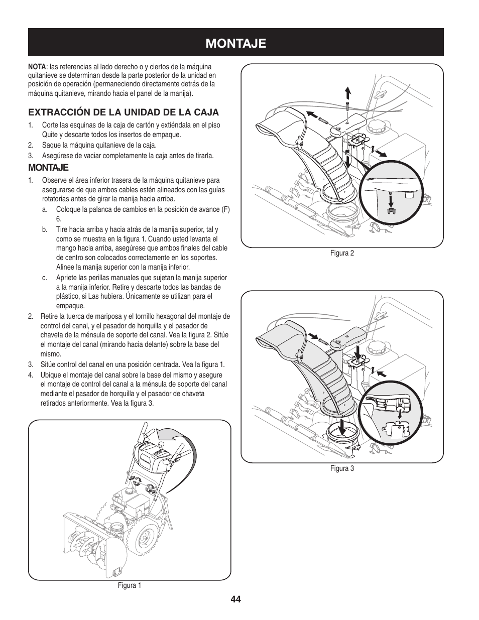 Montaje | Craftsman 247.8897 User Manual | Page 44 / 68