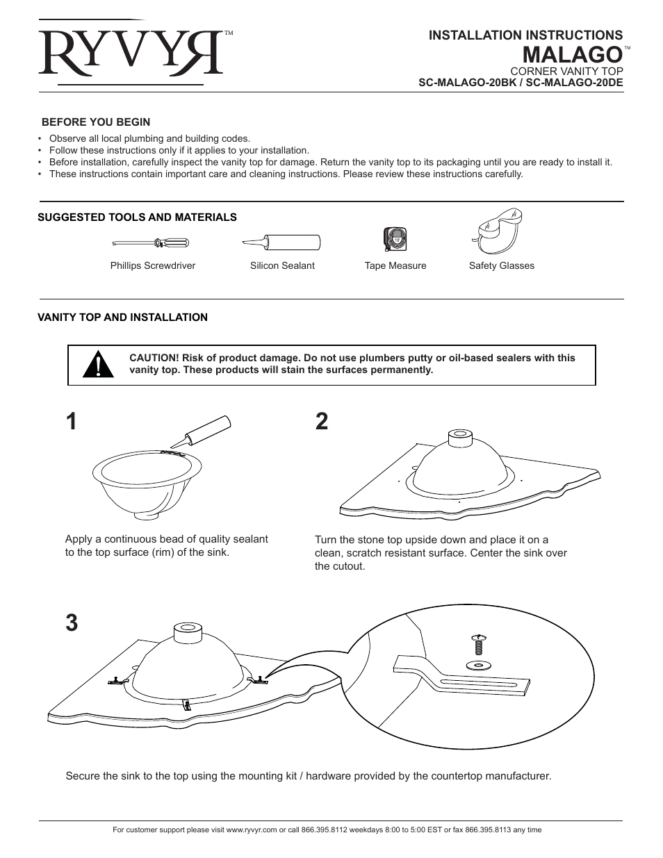 Ryvyr SC-MALAGO-20DE User Manual | 2 pages