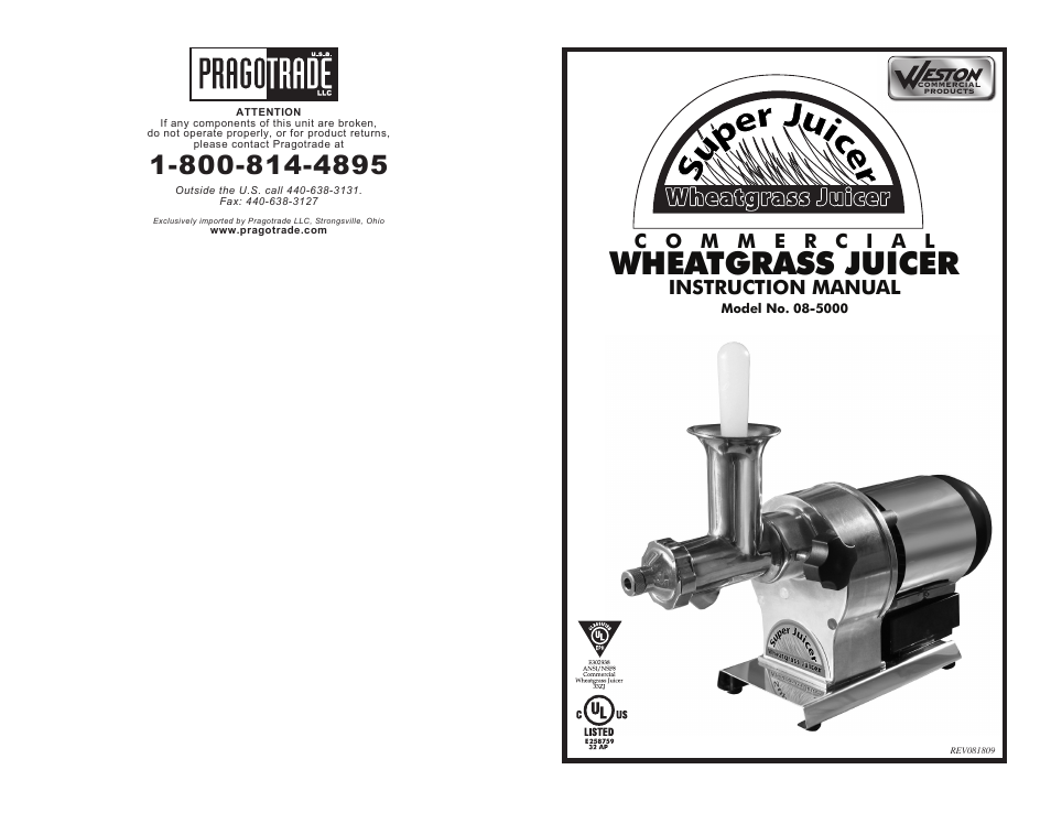 Samson Super Juicer 08-5000 User Manual | 6 pages