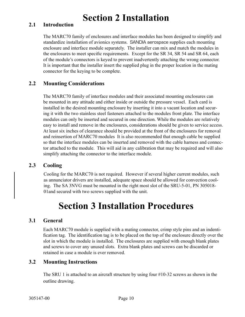 Sandia Aerospace SA 3NVG User Manual | Page 11 / 29