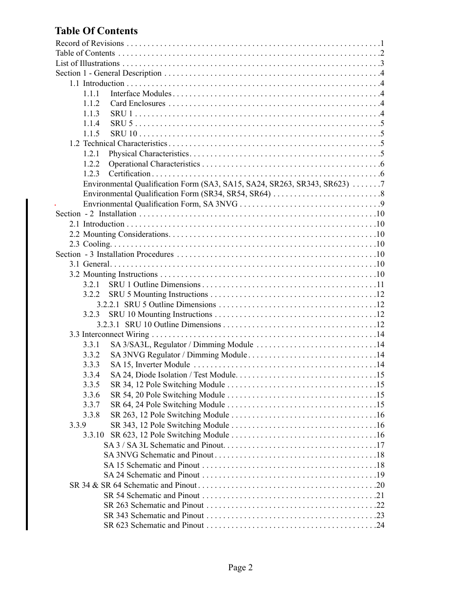 Sandia Aerospace SA 3NVG User Manual | Page 3 / 29