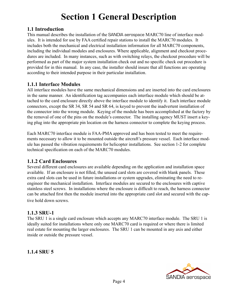 Sandia Aerospace SA 3NVG User Manual | Page 5 / 29