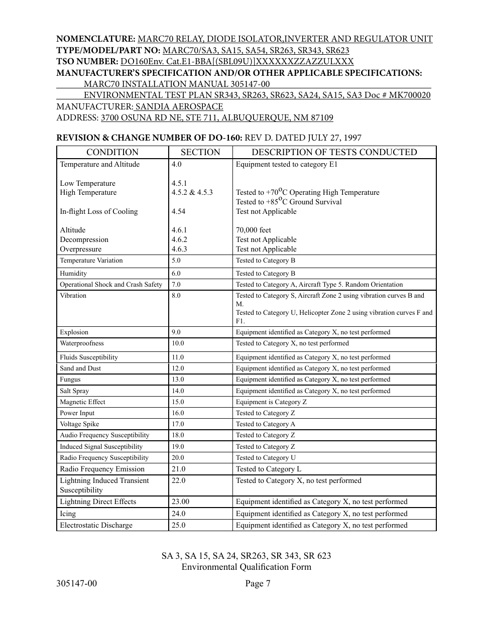 Sandia Aerospace SA 3NVG User Manual | Page 8 / 29