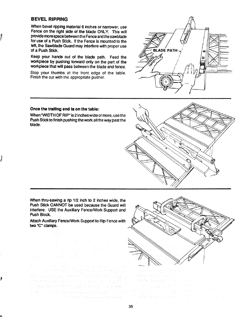 Bevel ripping | Craftsman 113.298761 User Manual | Page 35 / 56