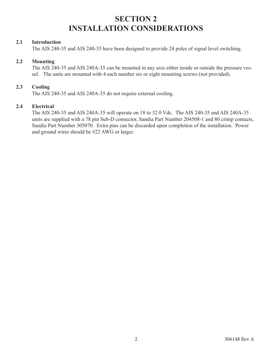 Sandia Aerospace AIS240A-35 User Manual | Page 5 / 8