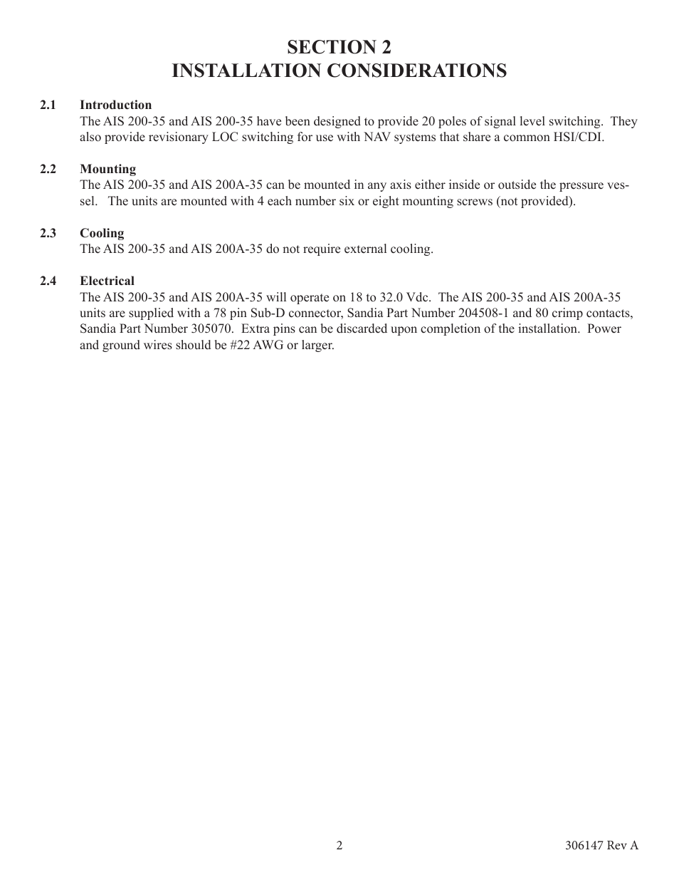 Sandia Aerospace AIS200A-35 User Manual | Page 5 / 8