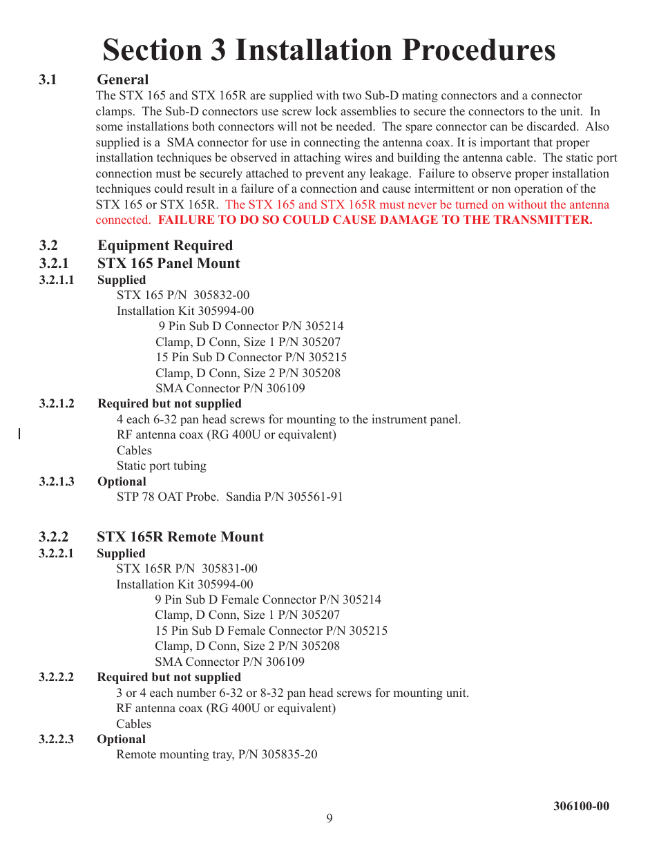 Sandia Aerospace STX 165 Installation Manual User Manual | Page 10 / 22