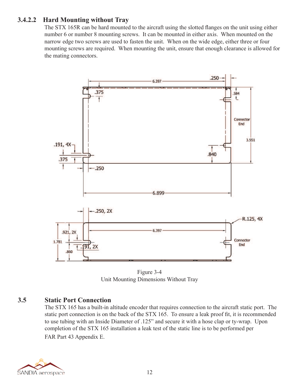 Sandia Aerospace STX 165 Installation Manual User Manual | Page 13 / 22