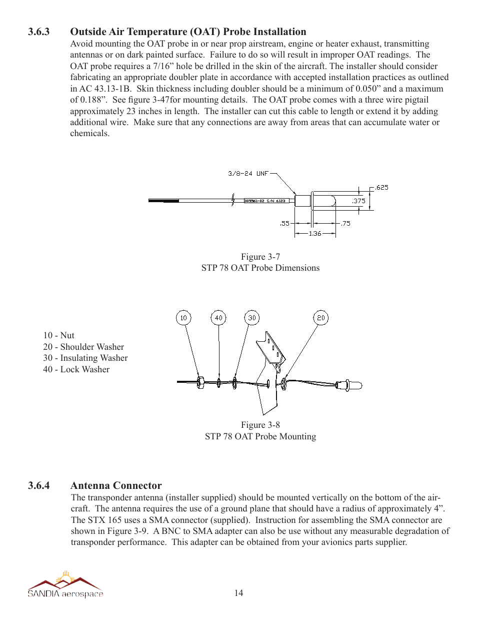 Sandia Aerospace STX 165 Installation Manual User Manual | Page 15 / 22