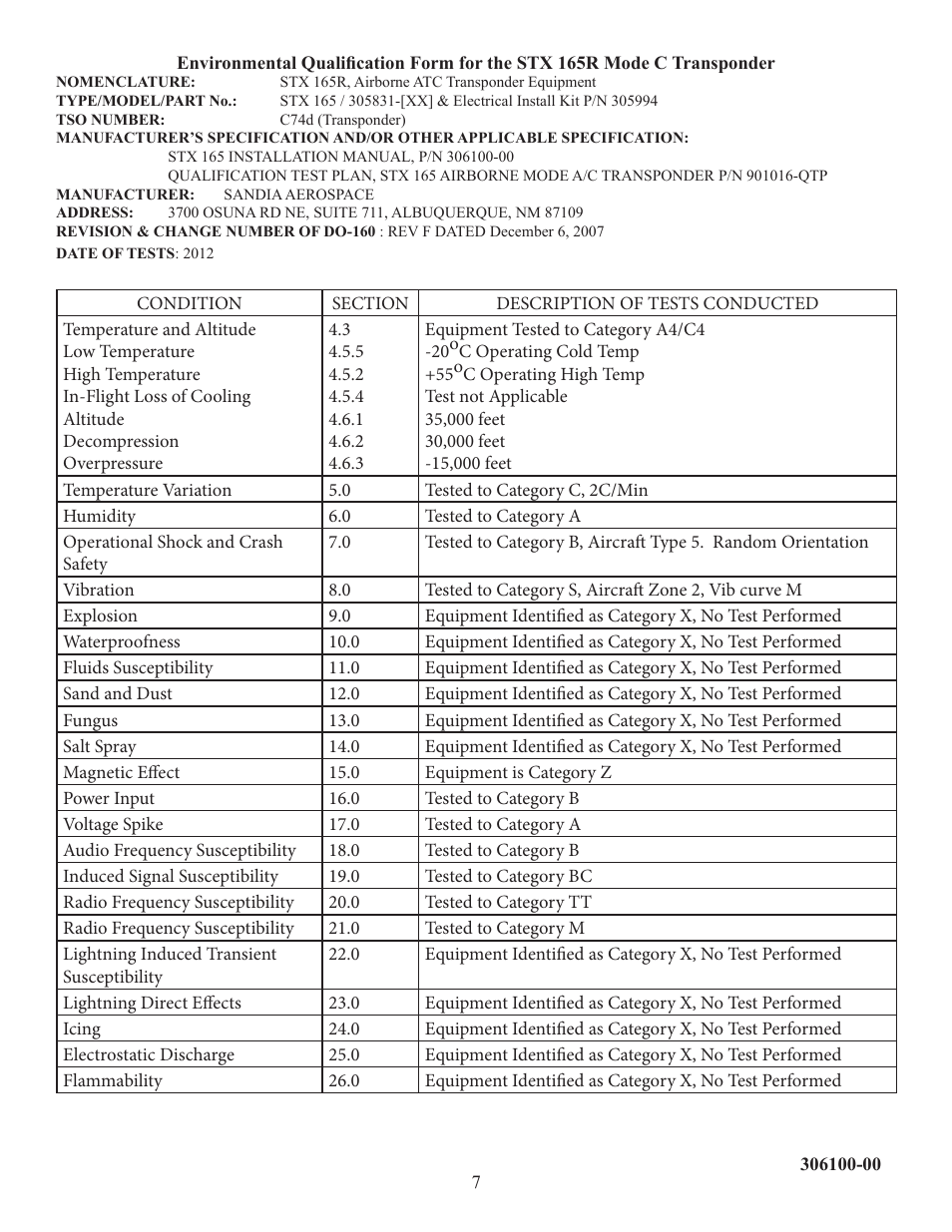 Sandia Aerospace STX 165 Installation Manual User Manual | Page 8 / 22