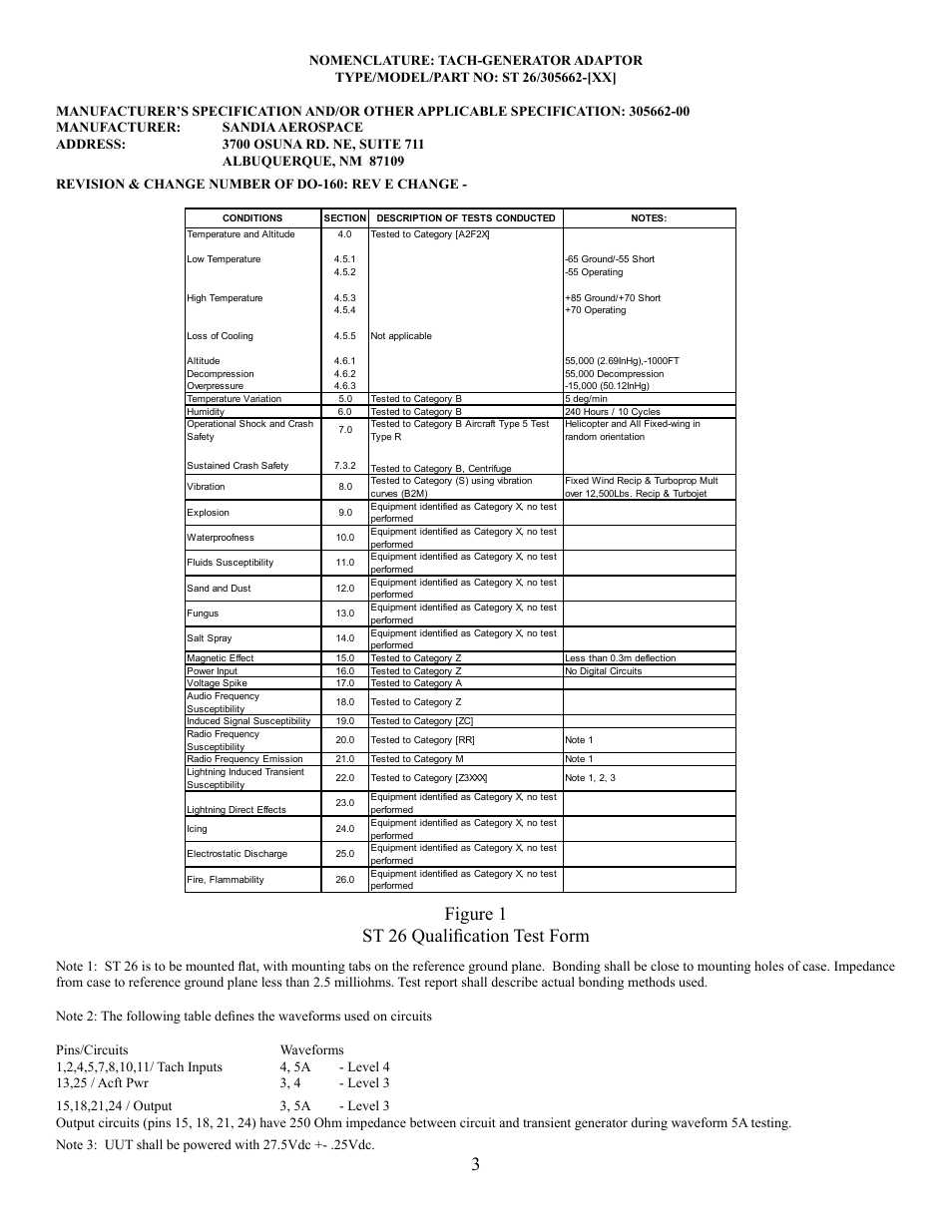 3figure 1 st 26 qualification test form | Sandia Aerospace ST26 User Manual | Page 4 / 8