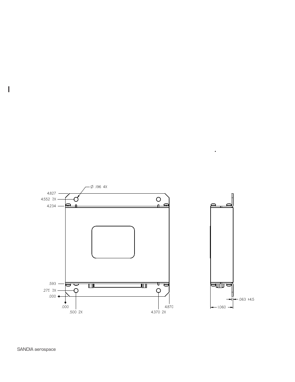 Outline drawing, st32 adapter adapter | Sandia Aerospace ST 32 User Manual | Page 10 / 12