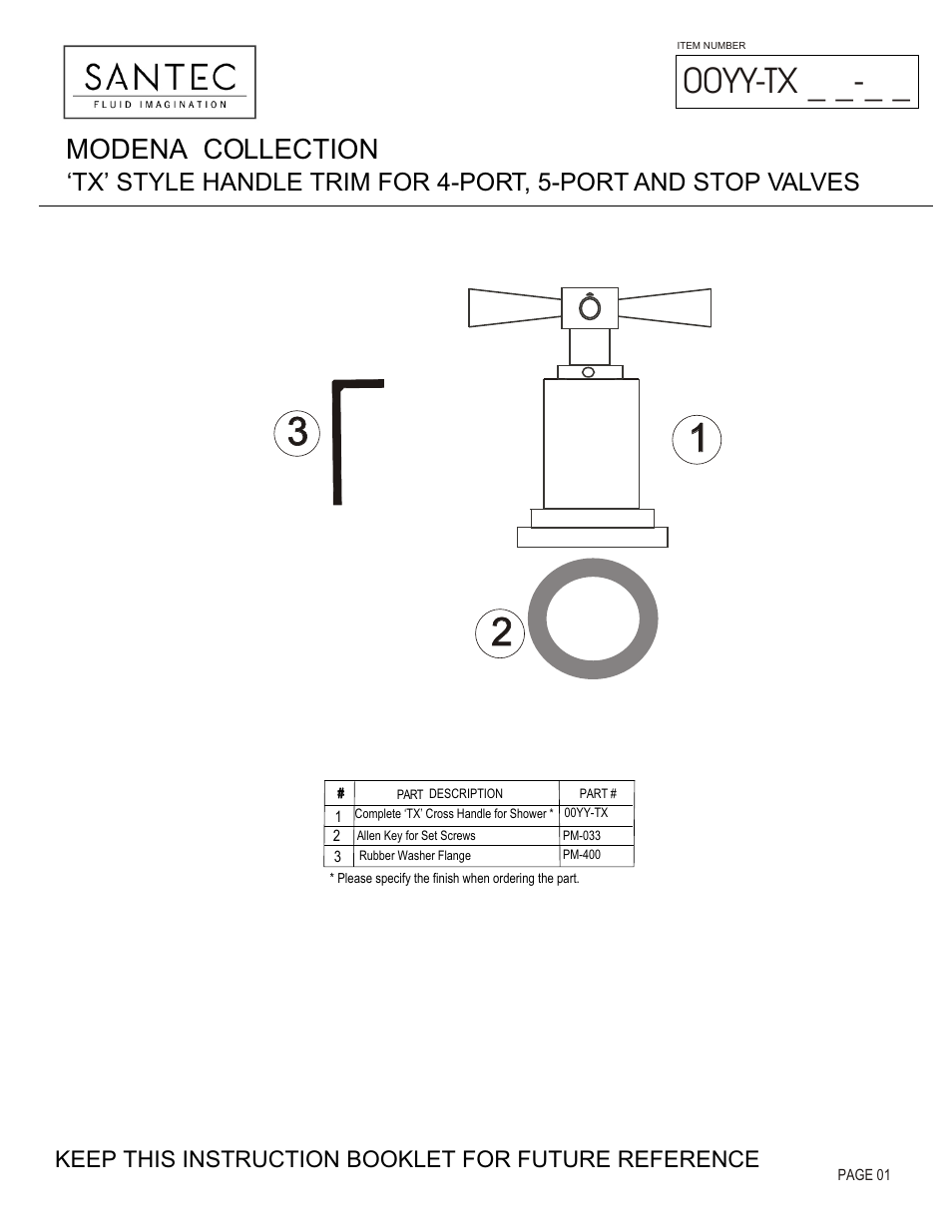 Santec 00YY-TX User Manual | 3 pages