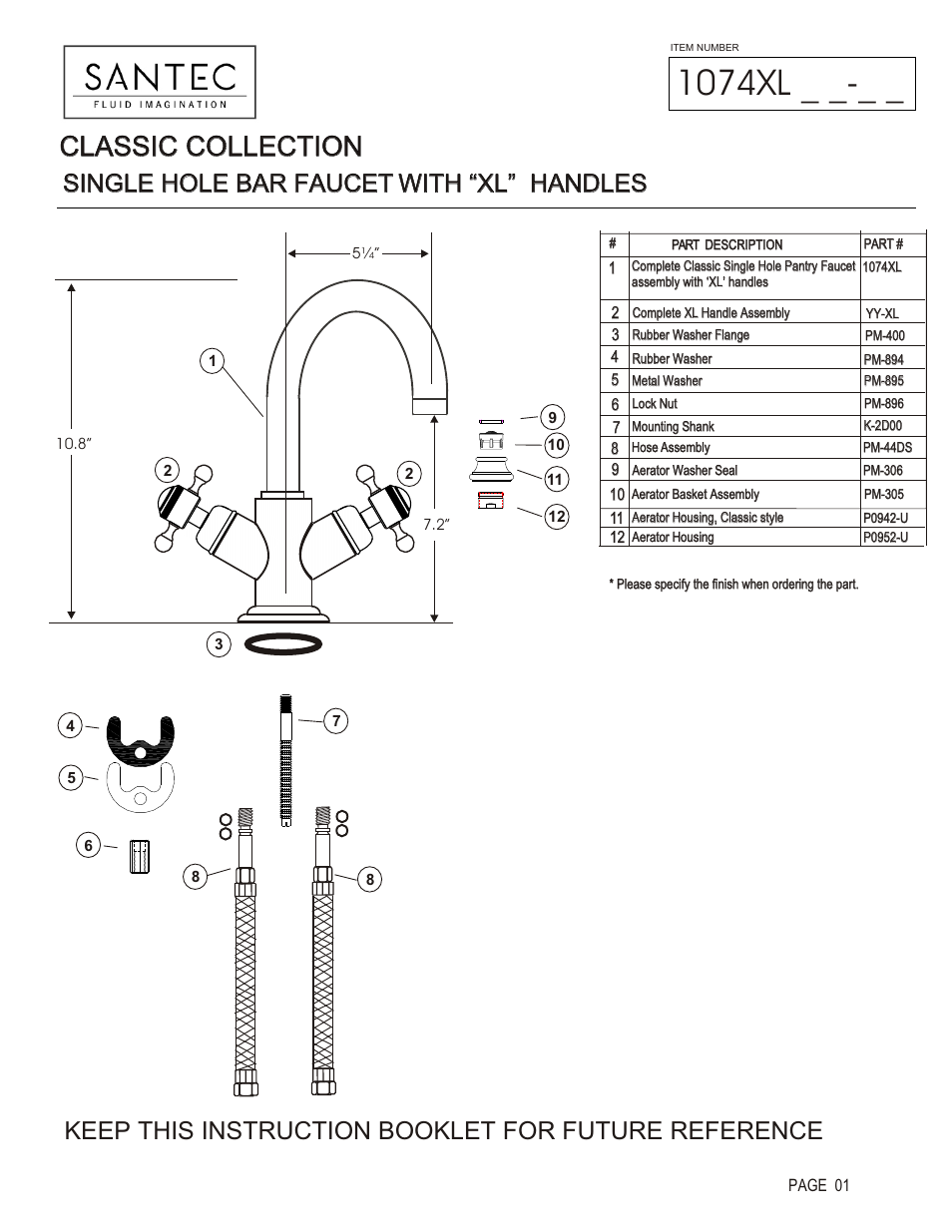 Santec 1074XL User Manual | 4 pages