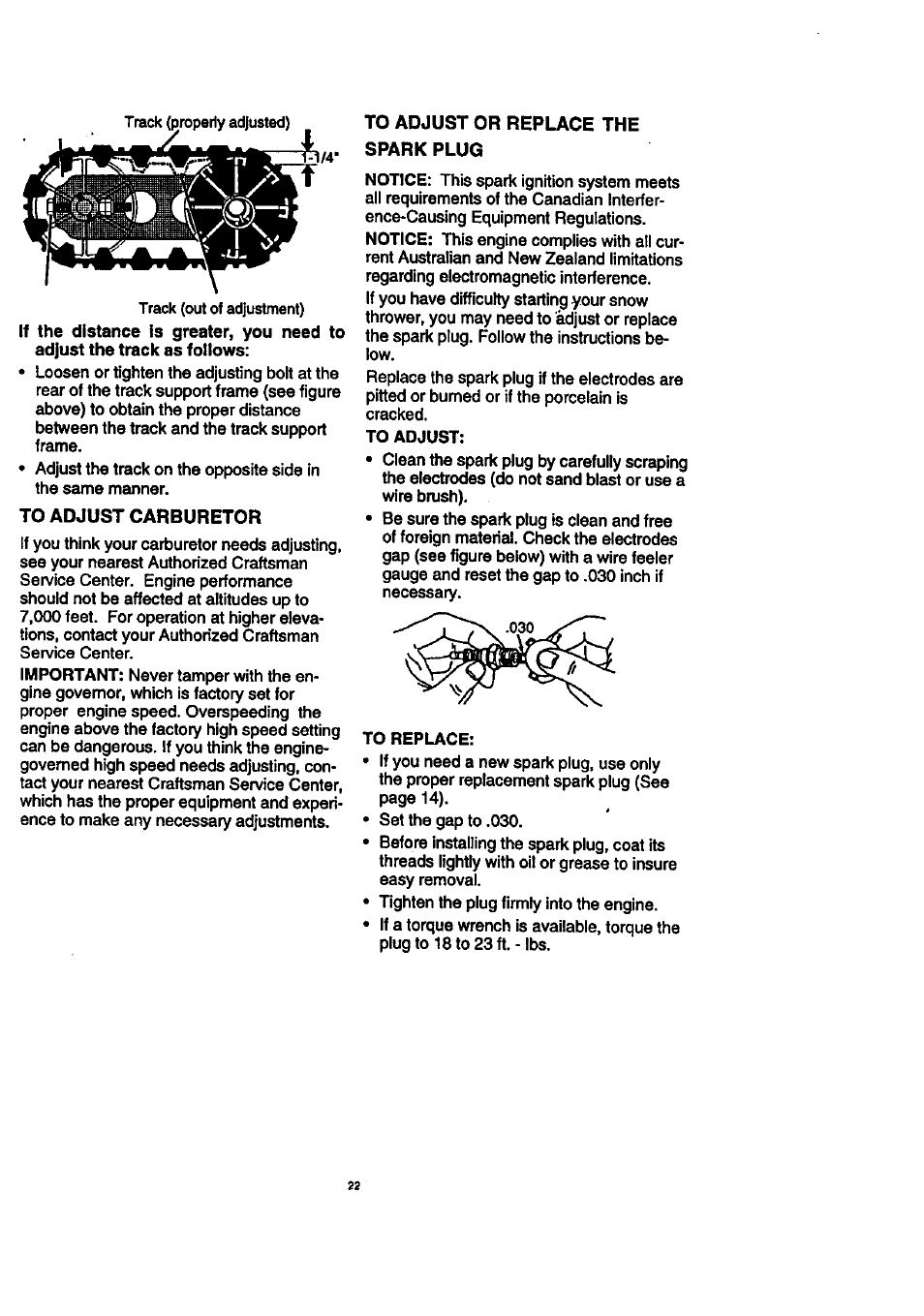 74 i > .¿^-r | Craftsman 536.888400 User Manual | Page 22 / 42