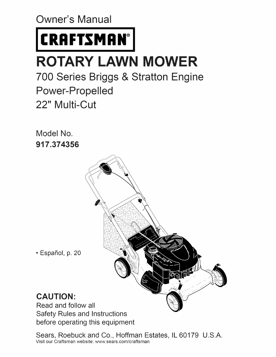 Craftsman 917.374356 User Manual | 48 pages