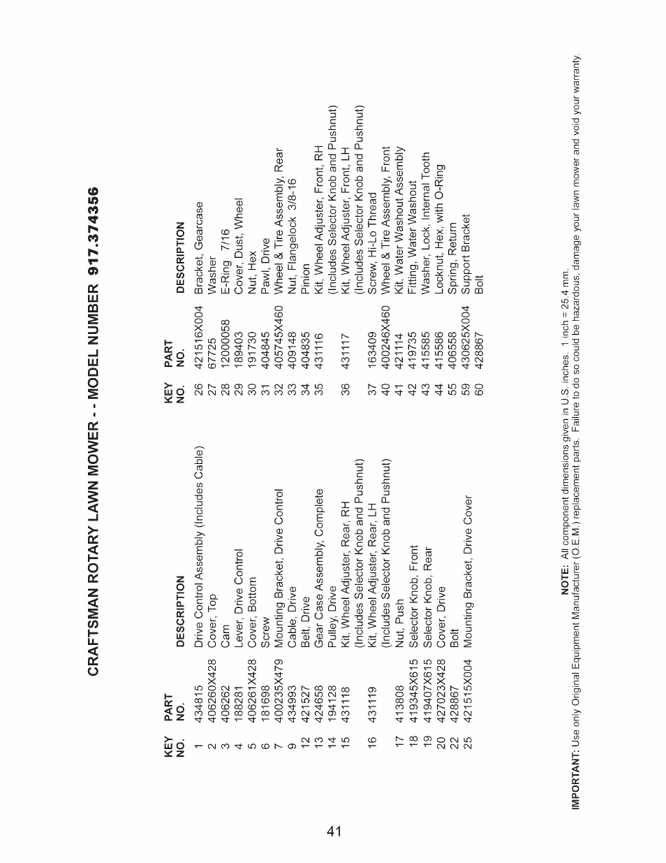 Craftsman 917.374356 User Manual | Page 41 / 48