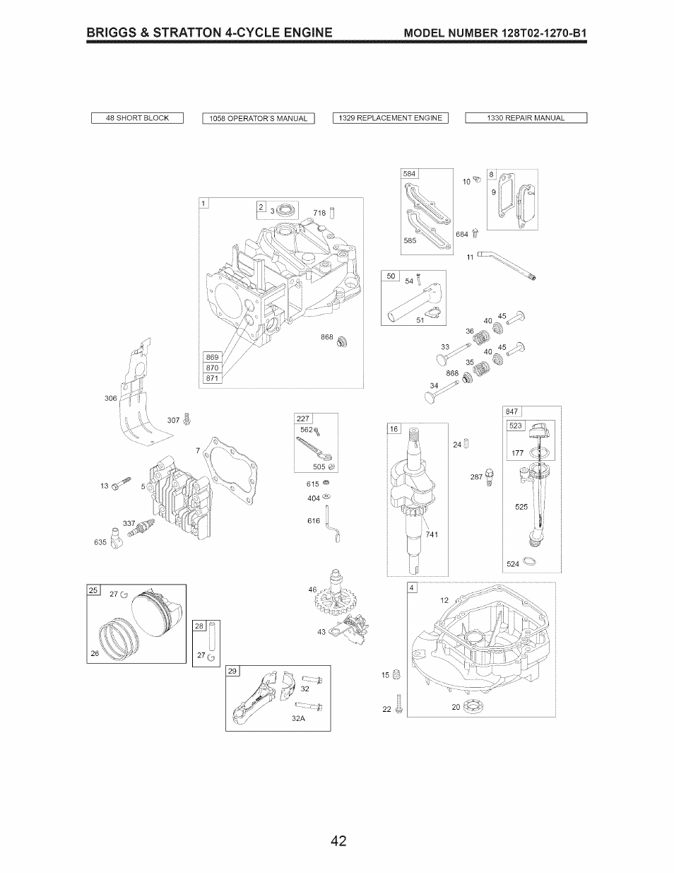 Briggs & stratton 4^cycle engine, 40_"l | Craftsman 917.374356 User Manual | Page 42 / 48