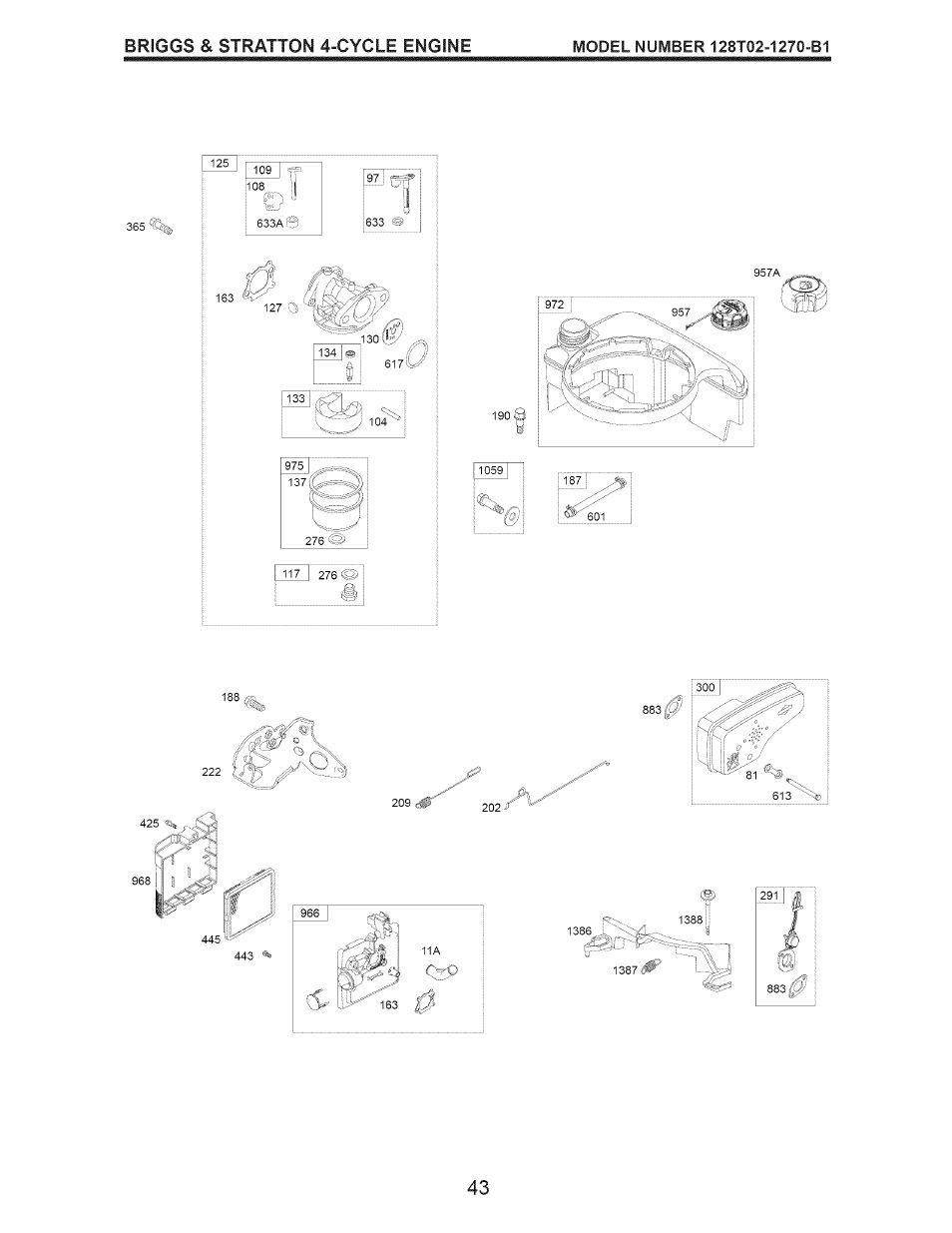 Briggs & stratton 4-cycle engine, I ' , v | Craftsman 917.374356 User Manual | Page 43 / 48