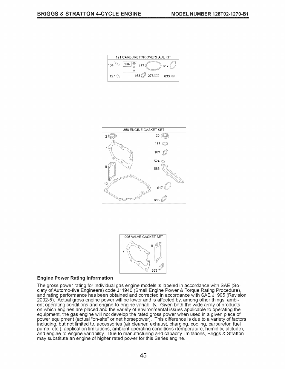 Briggs & stratton 4-cycle engine | Craftsman 917.374356 User Manual | Page 45 / 48