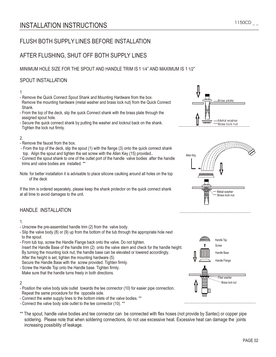 Installation instructions | Santec 1150CD User Manual | Page 2 / 4