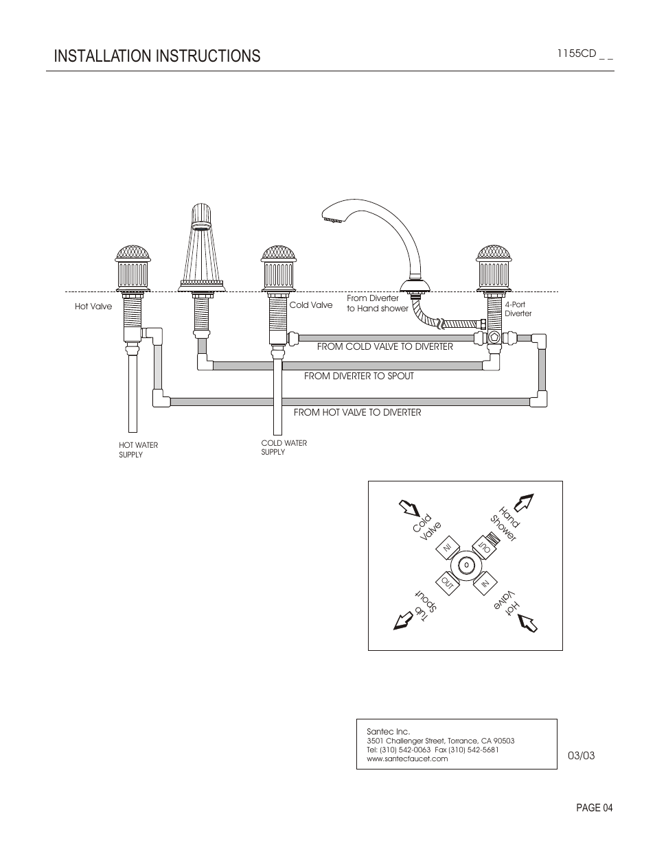 Installation instructions | Santec 1155CD User Manual | Page 4 / 4
