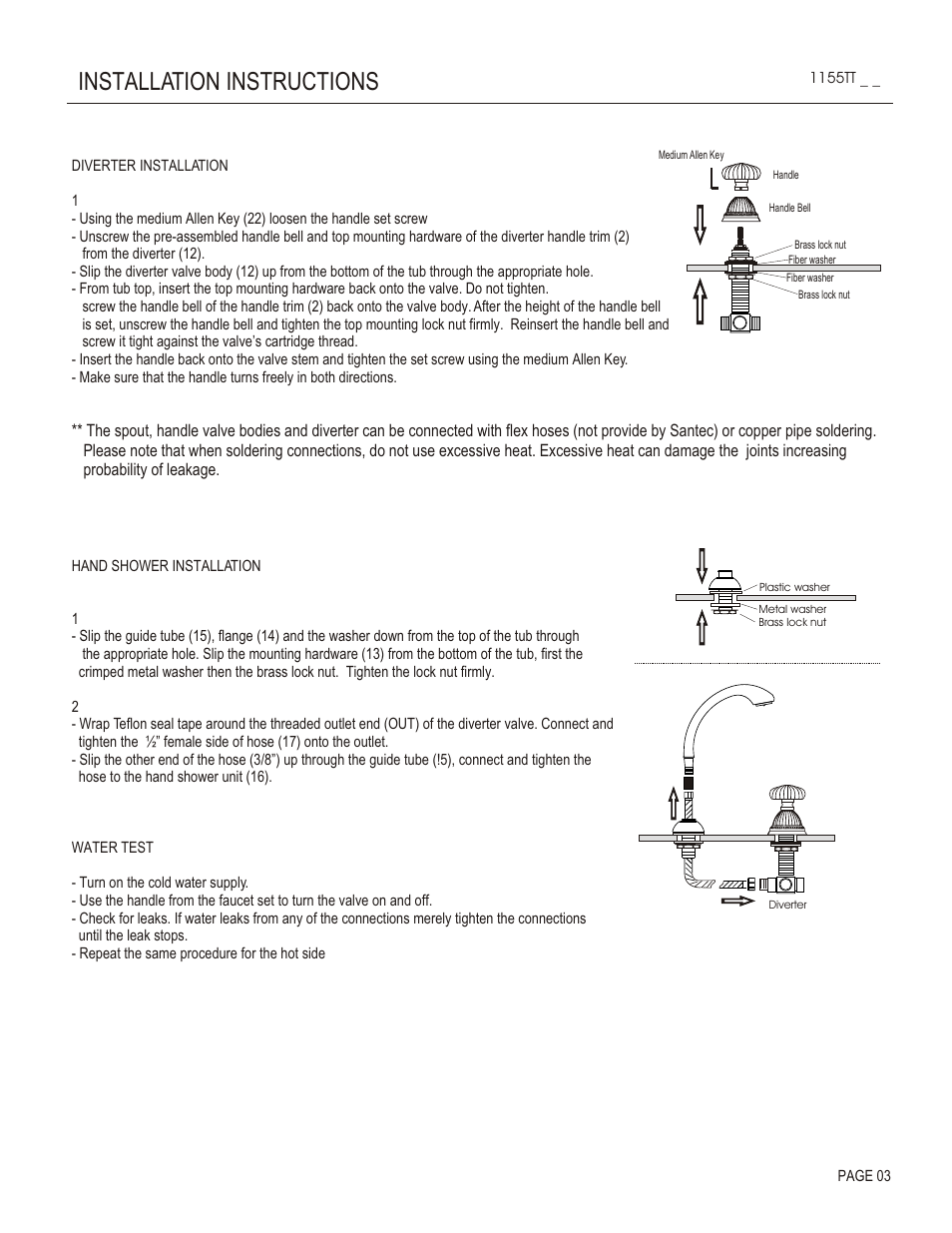 Installation instructions | Santec 1155TT User Manual | Page 3 / 4