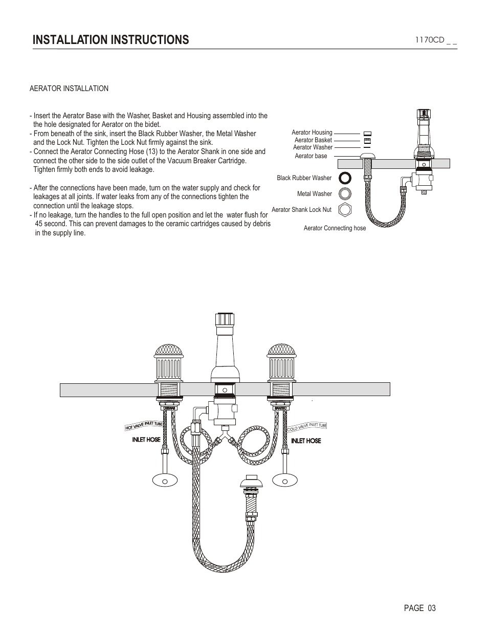 Installation instructions, Page 03 | Santec 1170CD User Manual | Page 3 / 4