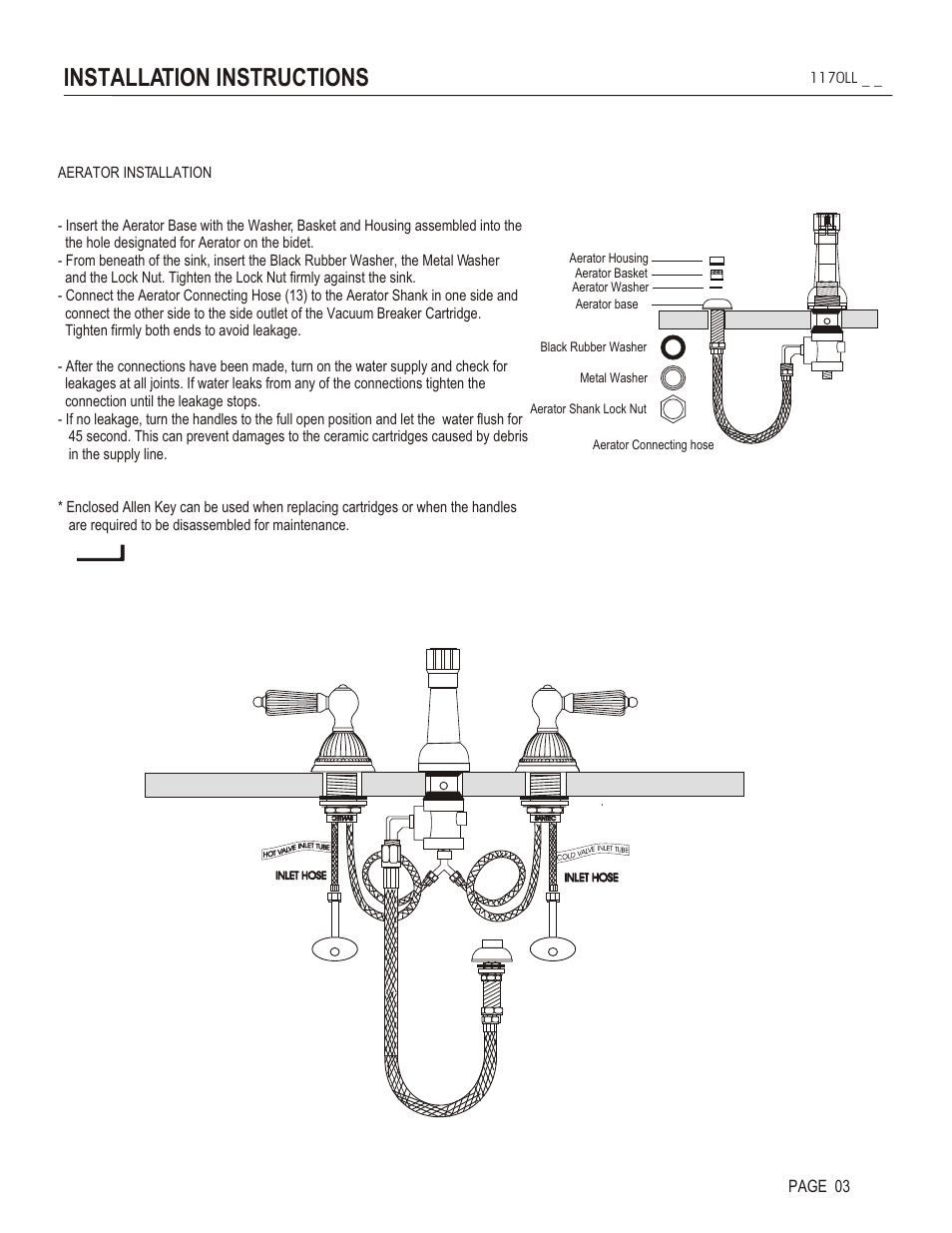 Installation instructions, Page 03 | Santec 1170LL User Manual | Page 3 / 4