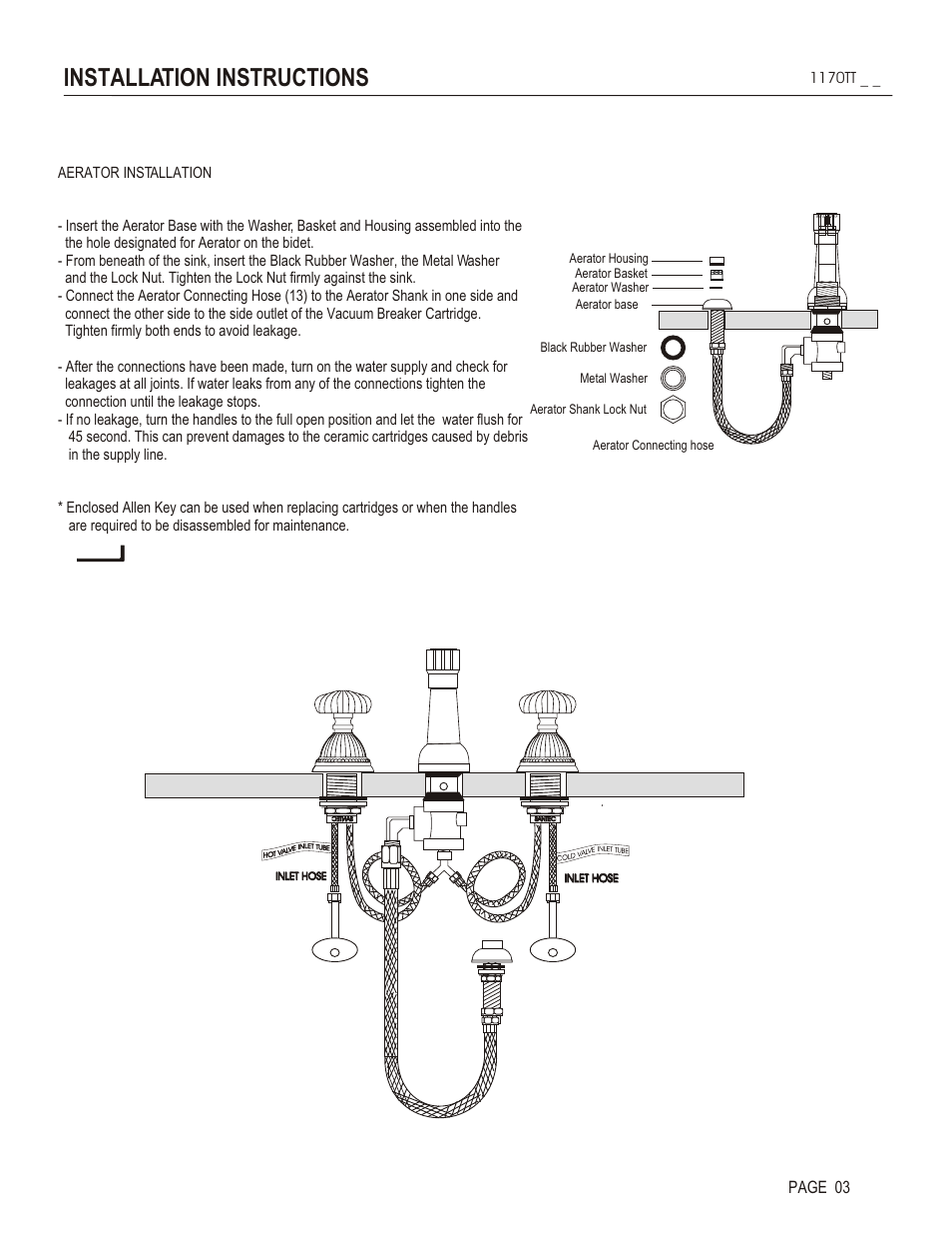 Installation instructions, Page 03 | Santec 1170TT User Manual | Page 3 / 4
