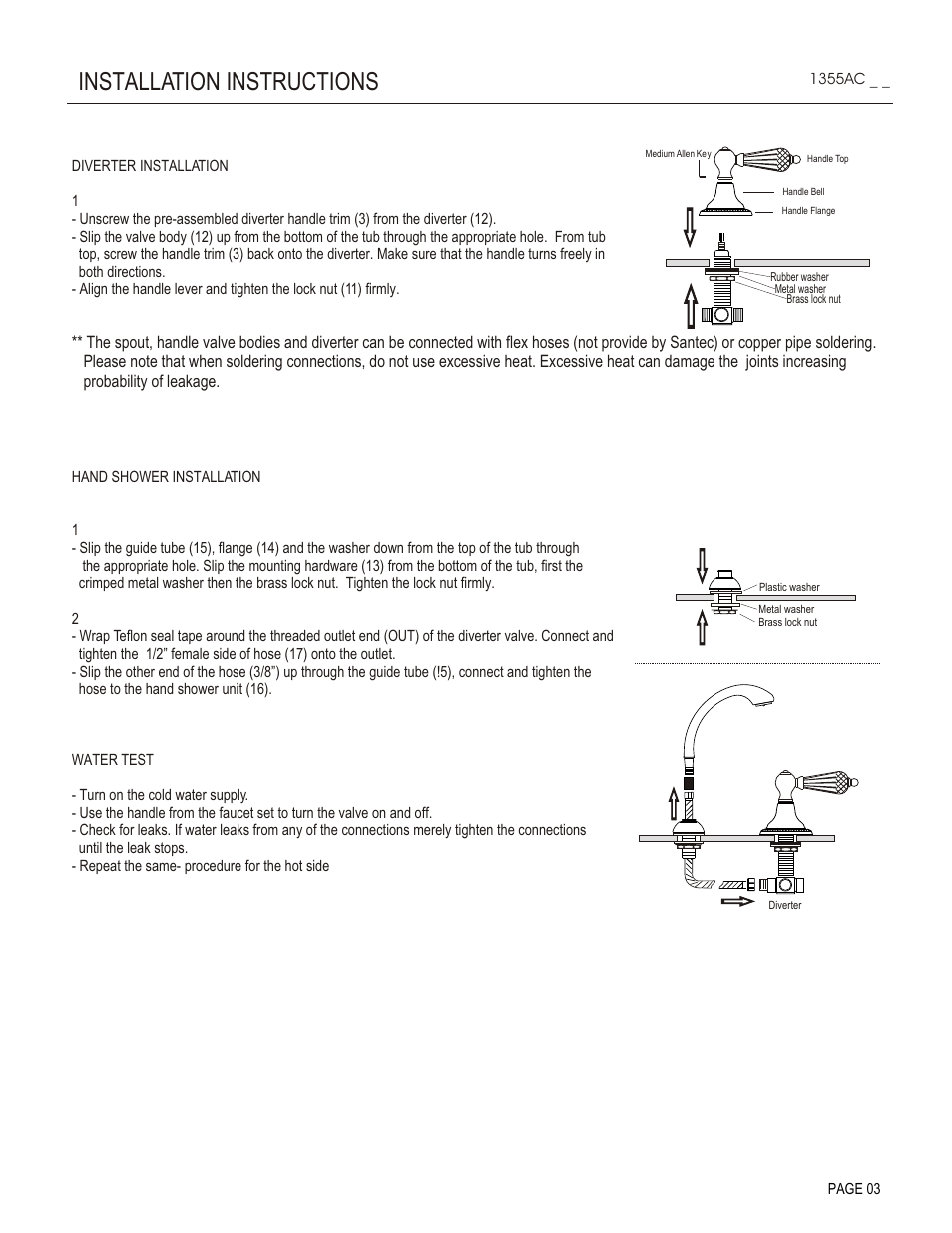 Installation instructions | Santec 1355AC User Manual | Page 3 / 4