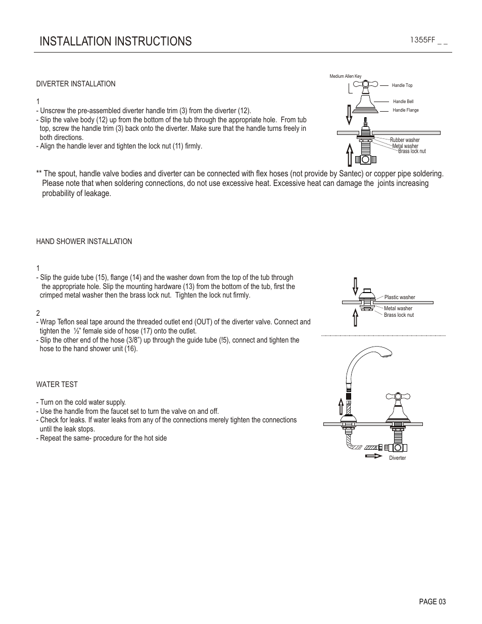 Installation instructions | Santec 1355FF User Manual | Page 3 / 4