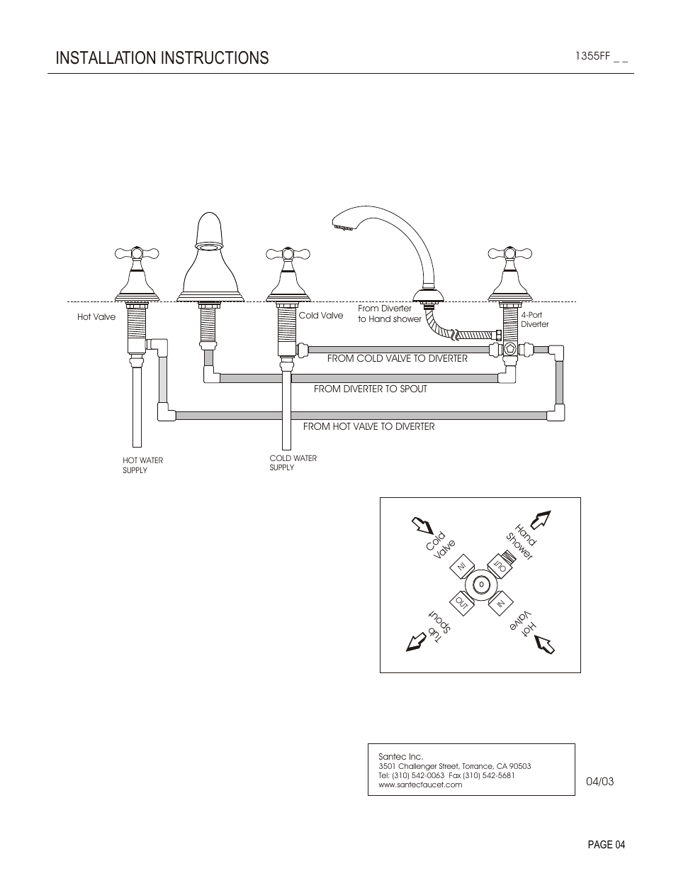 Installation instructions | Santec 1355FF User Manual | Page 4 / 4