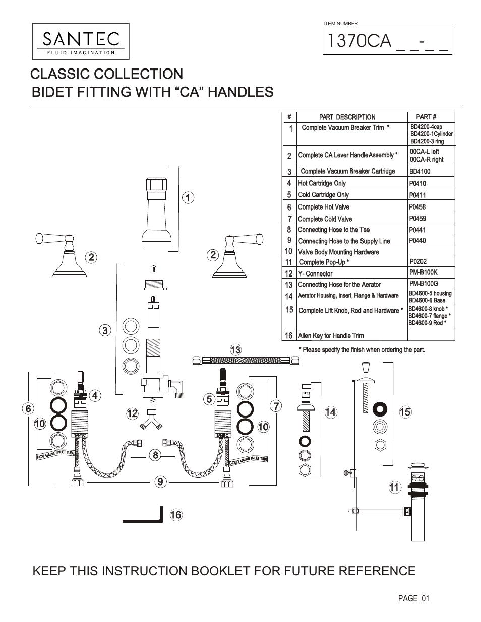 Santec 1370CA User Manual | 4 pages