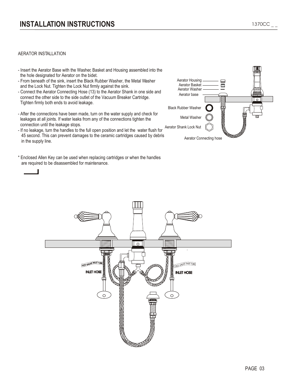 Installation instructions, Page 03 | Santec 1370CC User Manual | Page 3 / 4