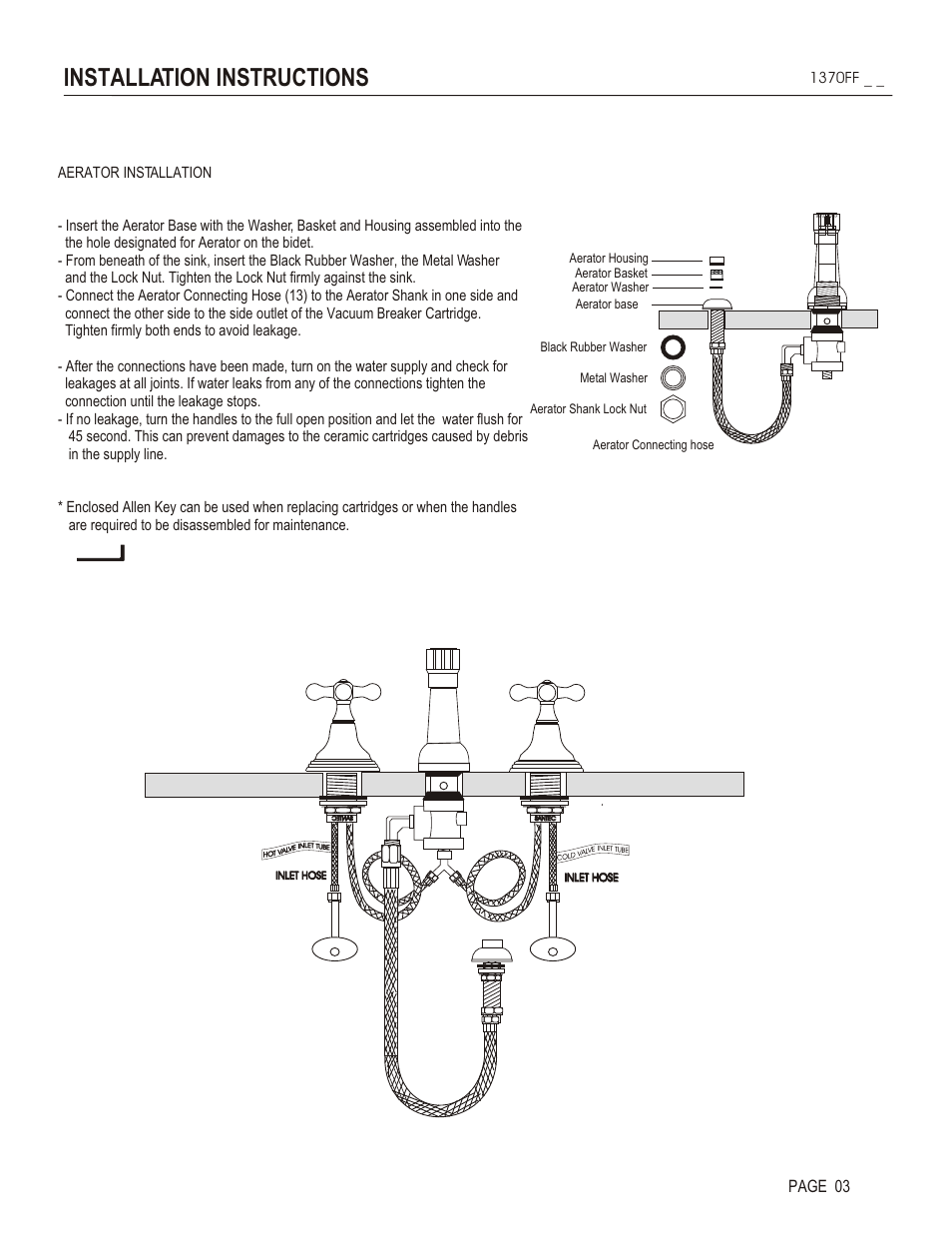 Installation instructions, Page 03 | Santec 1370FF User Manual | Page 3 / 4