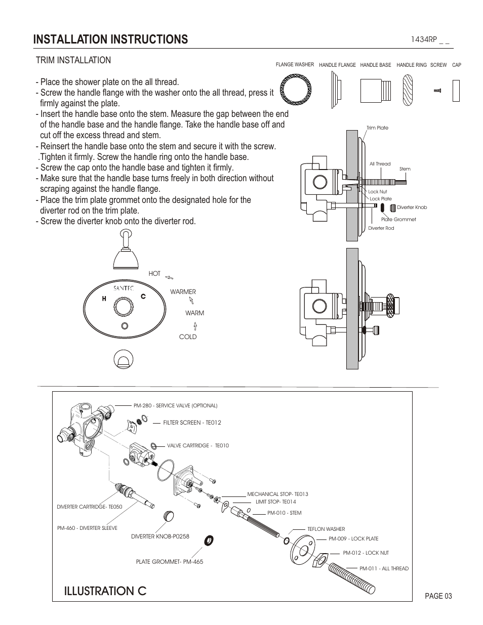 Installation instructions, Illustration c | Santec 1434RP User Manual | Page 3 / 4