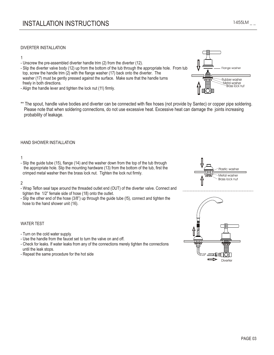 Installation instructions | Santec 1455LM User Manual | Page 3 / 4