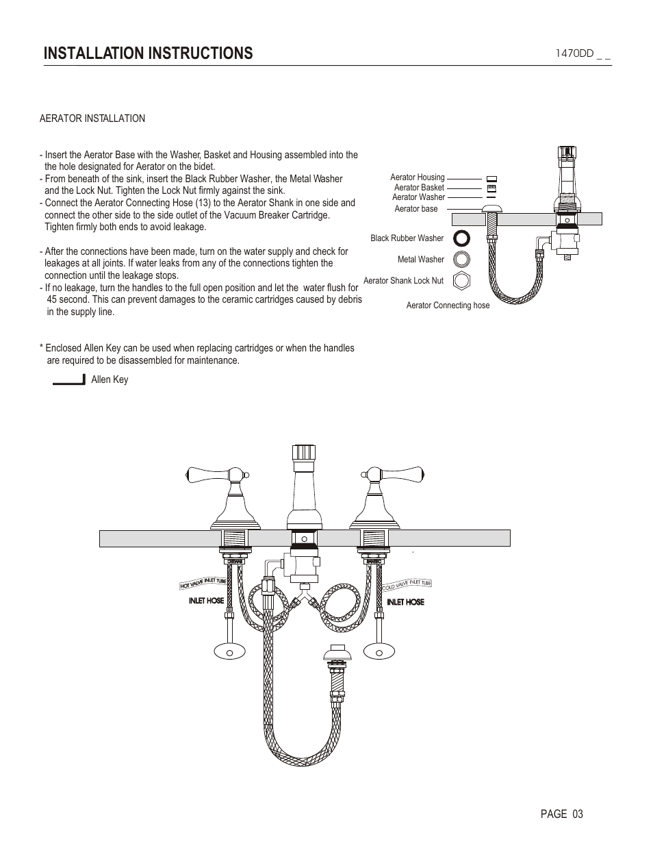 Installation instructions, Page 03 | Santec 1470DD User Manual | Page 3 / 4