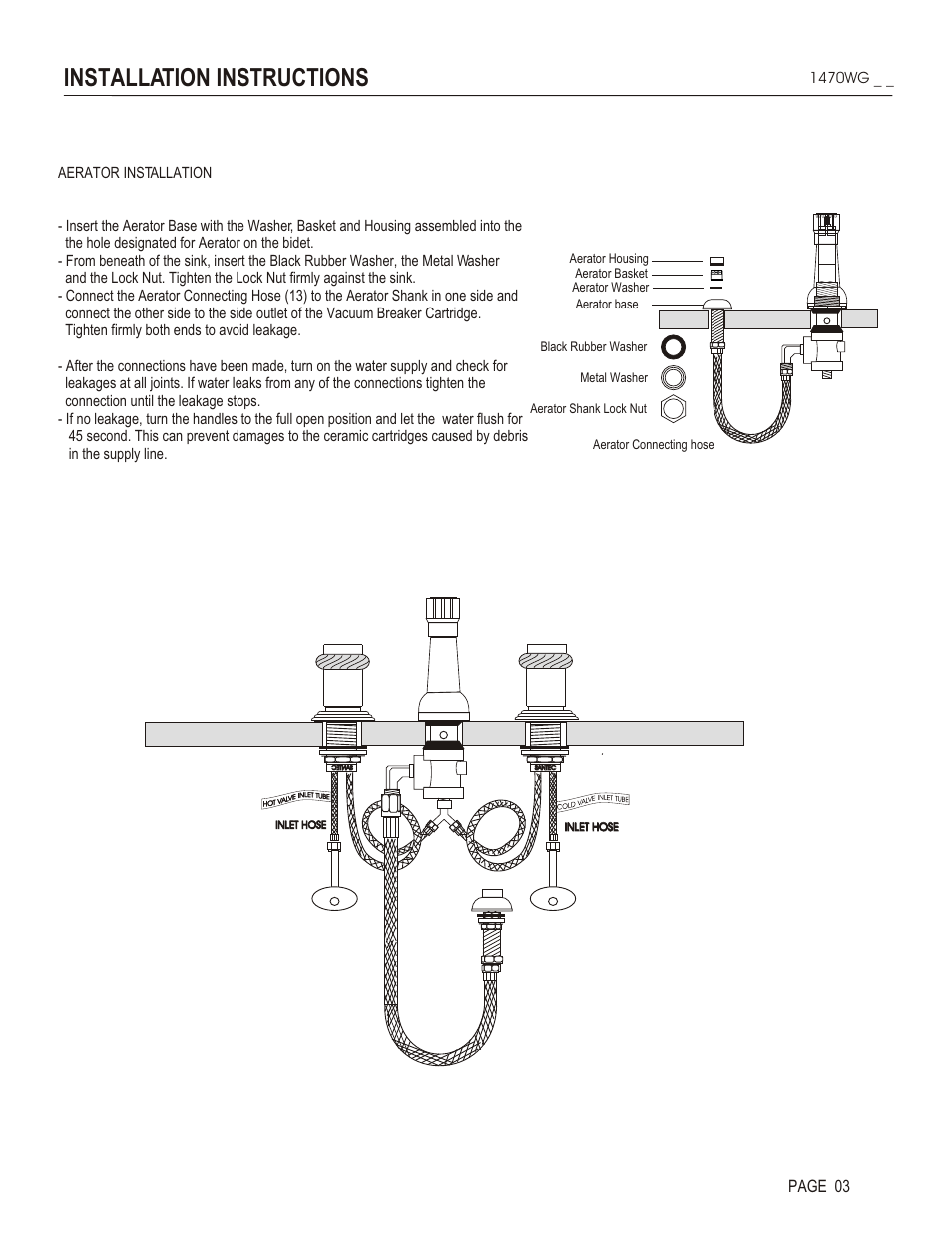 Installation instructions, Page 03, 1470wg | Santec 1470WG User Manual | Page 3 / 4