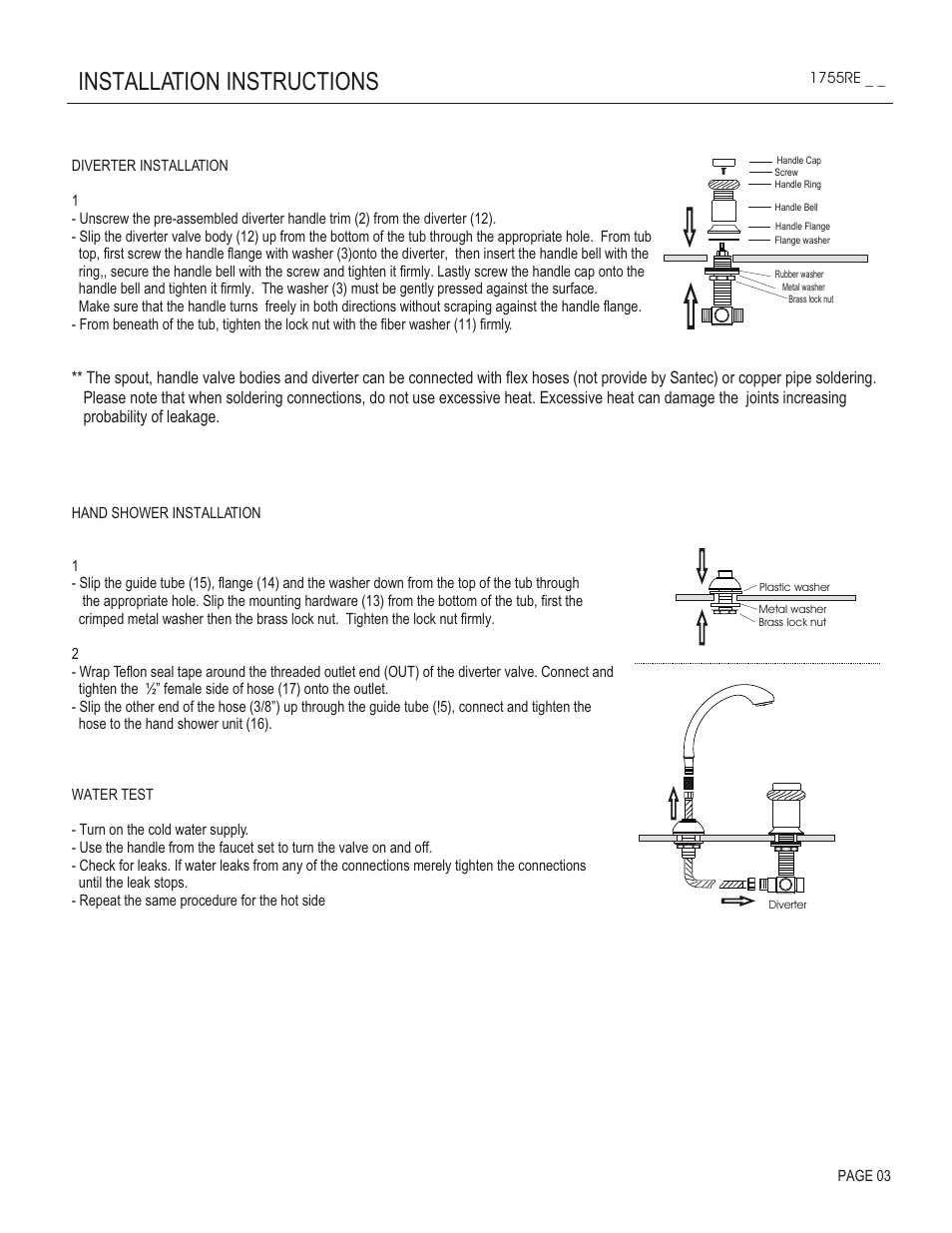 Installation instructions | Santec 1755RE User Manual | Page 3 / 4