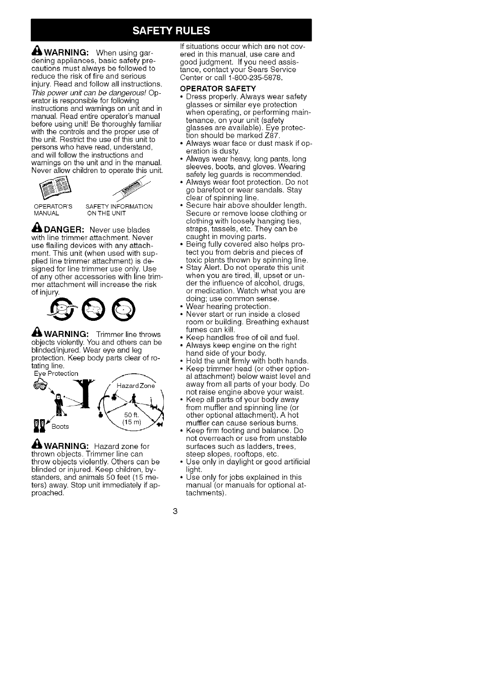 Safety rules | Craftsman 358.79104 User Manual | Page 3 / 19