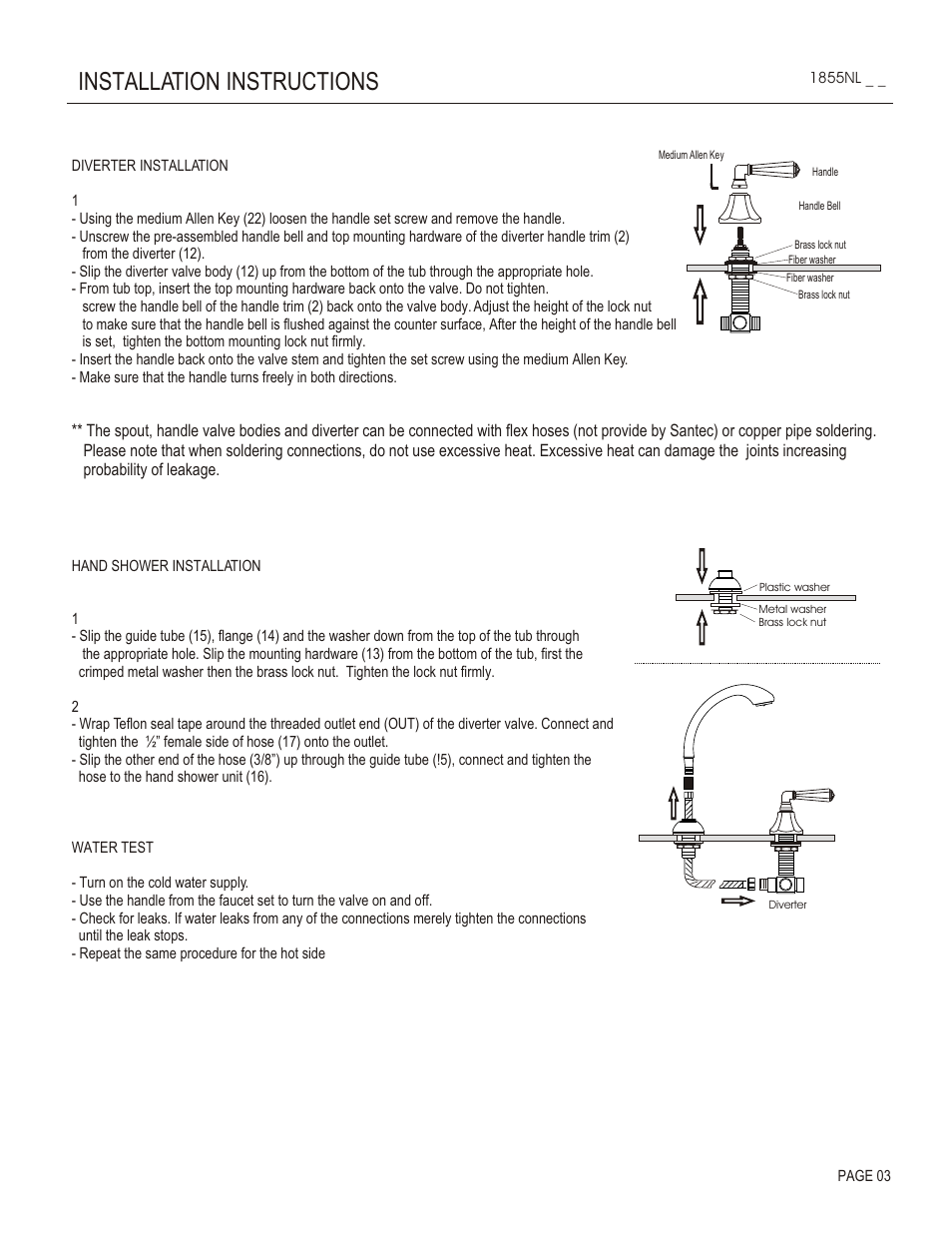 Installation instructions | Santec 1855NL User Manual | Page 3 / 4