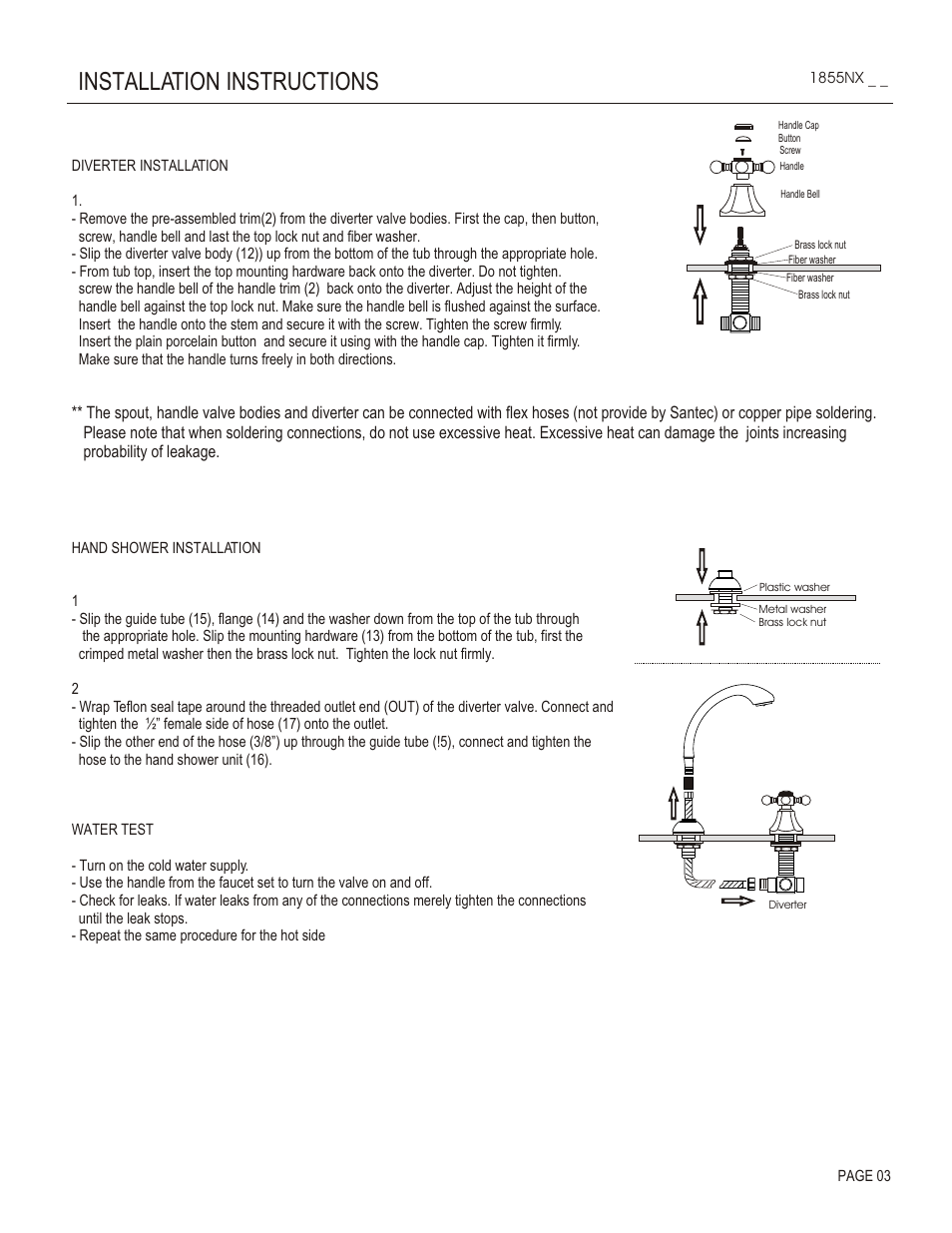 Installation instructions | Santec 1855NX User Manual | Page 3 / 4