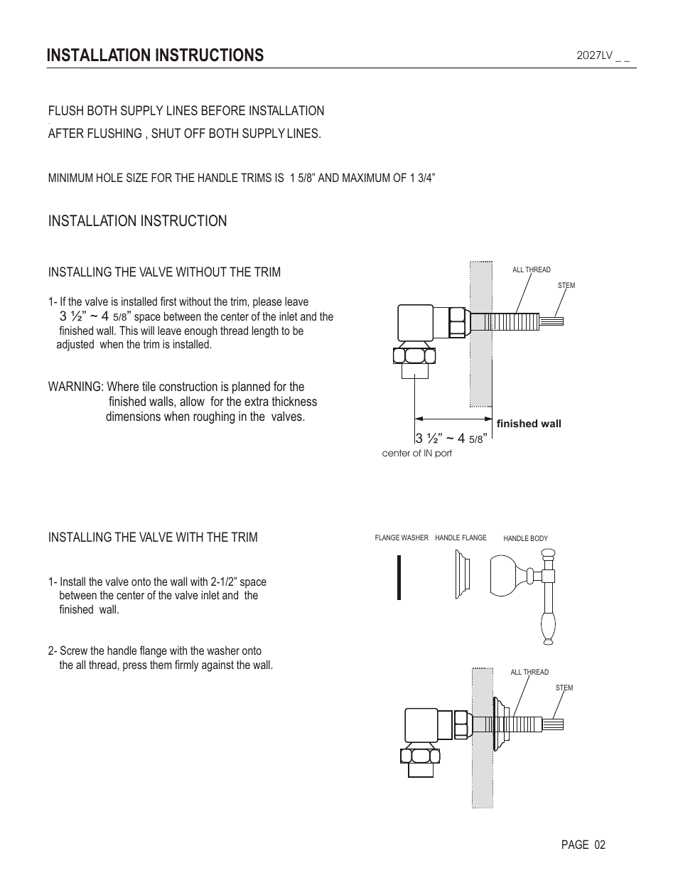 Installation instructions, Installation instruction | Santec 2027LV User Manual | Page 2 / 4
