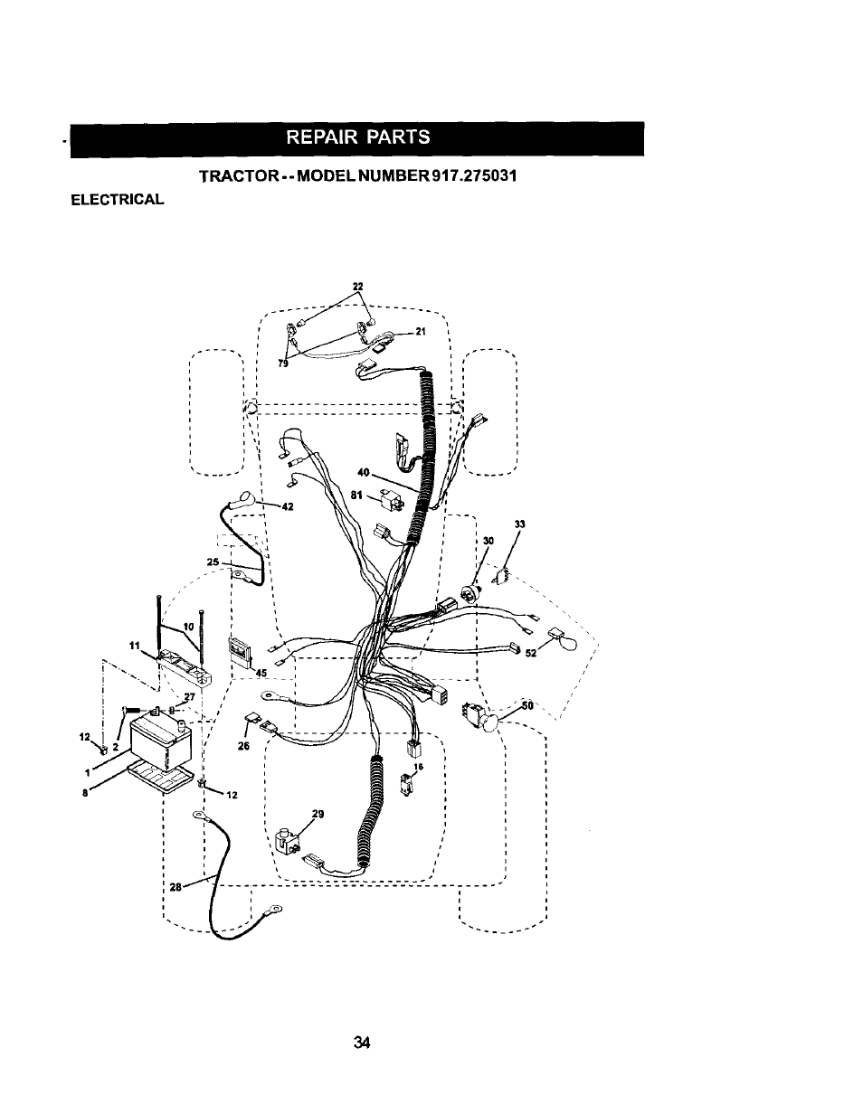 Repair parts | Craftsman 917.275031 User Manual | Page 34 / 60